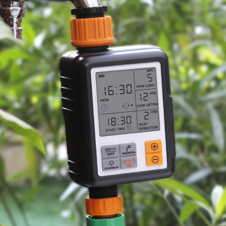 เครื่องควบคุมสปริงเกอร์หน้าจอ LCD อเนกประสงค์ วาล์วโซลินอยด์สำหรับสวนกลางแจ้ง ตั้งเวลารดน้ำอัตโนมัติ เครื่องมือรดน้ำ