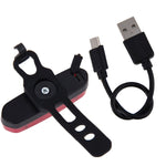 ไฟท้ายจักรยาน LED สีคู่ AQY-096 IPX4 ถอดได้ ชาร์จ USB สีขาว & แดง, น้ำเงิน & แดง