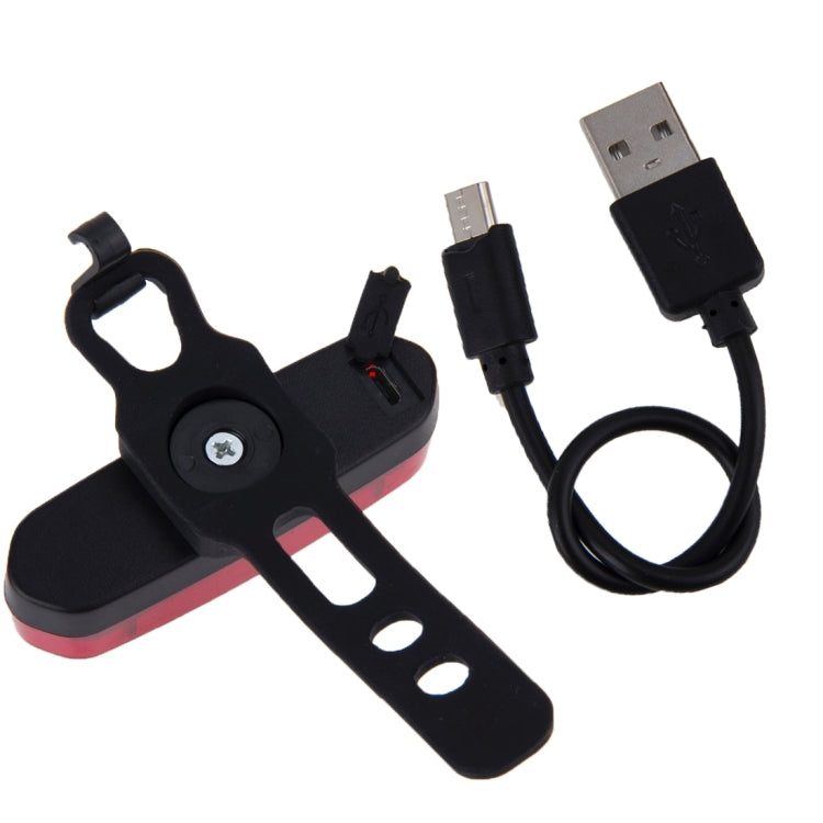 ไฟท้ายจักรยาน LED สีคู่ AQY-096 IPX4 ถอดได้ ชาร์จ USB สีขาว & แดง, น้ำเงิน & แดง