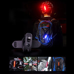 ไฟท้ายจักรยาน LED สีคู่ AQY-096 IPX4 ถอดได้ ชาร์จ USB สีขาว & แดง, น้ำเงิน & แดง
