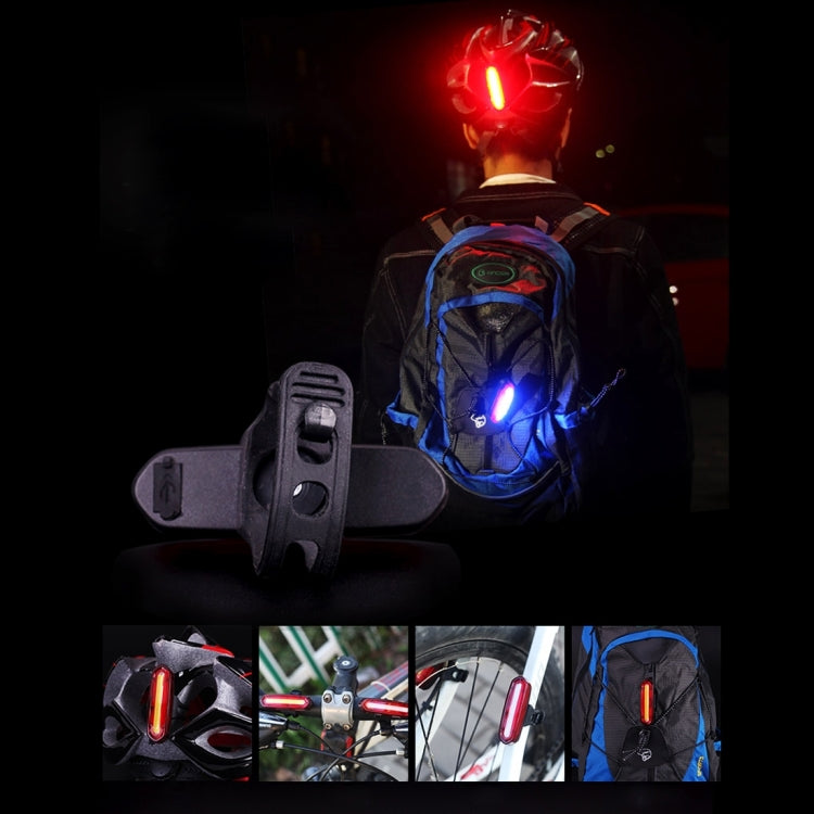 ไฟท้ายจักรยาน LED สีคู่ AQY-096 IPX4 ถอดได้ ชาร์จ USB สีขาว & แดง, น้ำเงิน & แดง