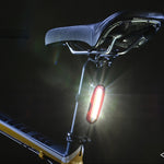 ไฟท้ายจักรยาน LED สีคู่ AQY-096 IPX4 ถอดได้ ชาร์จ USB สีขาว & แดง, น้ำเงิน & แดง