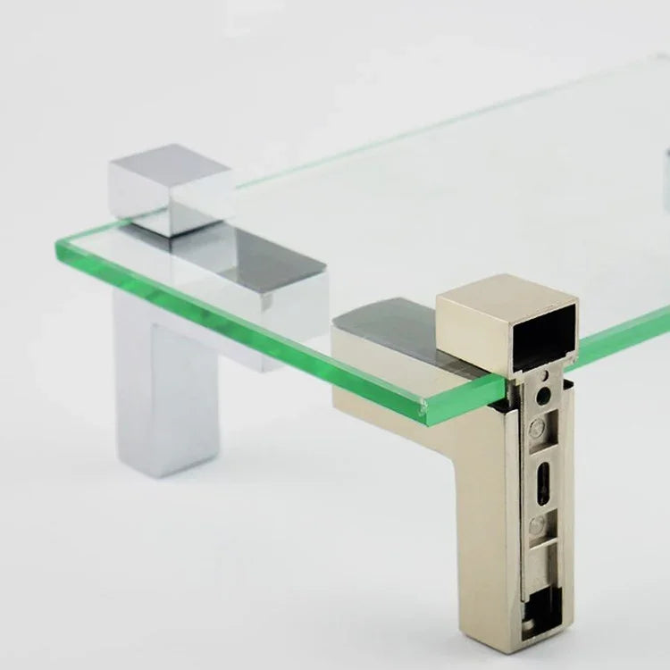 คลิปยึดแบบ F ขนาด 3-24 มม. อัลลอยสังกะสีขัดเงาแบบมันวาว สำหรับกระจก ไม้ ชั้นวางบอร์ด