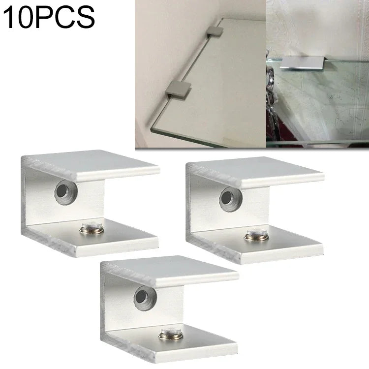 คลิปยึดกระจกอะลูมิเนียมอัลลอยแบบรูเดี่ยว 10 ชิ้น, S, 18mm, S, 18mm