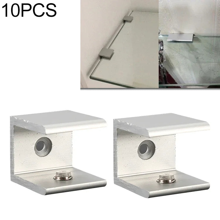 คลิปยึดกระจกอะลูมิเนียมอัลลอยแบบรูเดี่ยว 10 ชิ้น, S, 20mm, S, 20mm