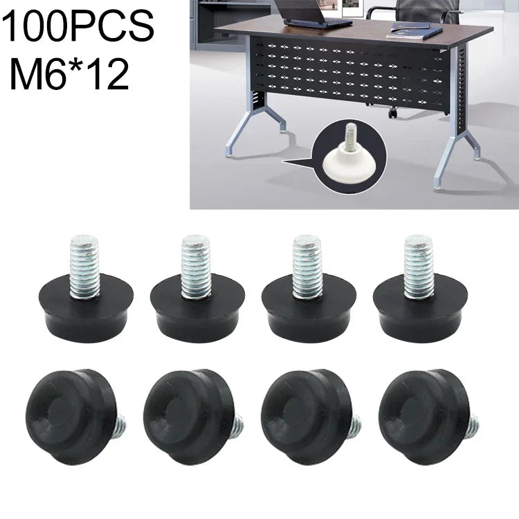 ขาแป้นรองรับสกรูเฟอร์นิเจอร์ปรับระดับได้ 100 ชิ้น M6x12, M6x12