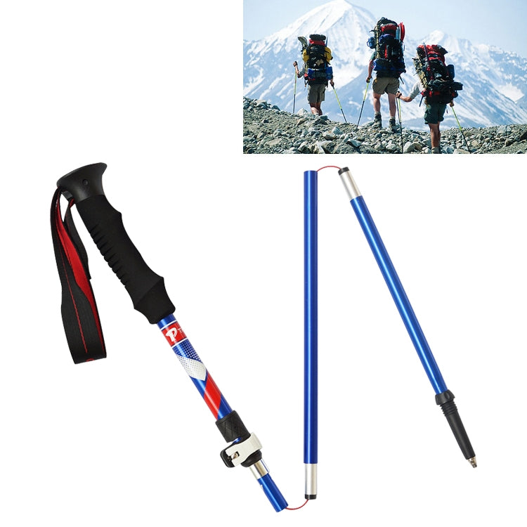 ไม้เท้าเดินป่าพับได้แบบ 5 ข้อต่อ อลูมิเนียมอัลลอย Alpenstocks ความยาวพับ : 35CM (สีดำ), ความยาวพับ : 35CM (สีเขียว), ความยาวพับ : 35CM (สีน้ำเงิน), ความยาวพับ : 35CM (สีแดง)