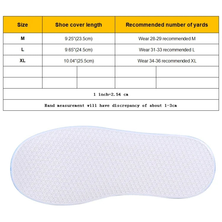 ปลอกหุ้มรองเท้ากันลื่นกันน้ำพื้นหนาแฟชั่น PVC สำหรับเด็ก ขนาด XL, ขนาด XL