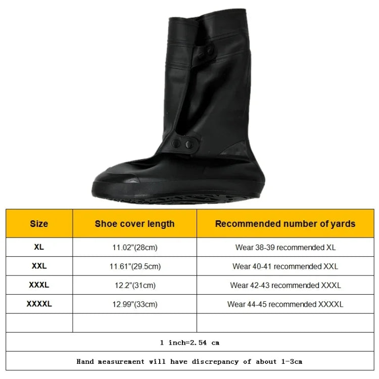 ปลอกหุ้มรองเท้าผู้ใหญ่กันฝนกันหิมะสูง Size: XXL, Size: XXL