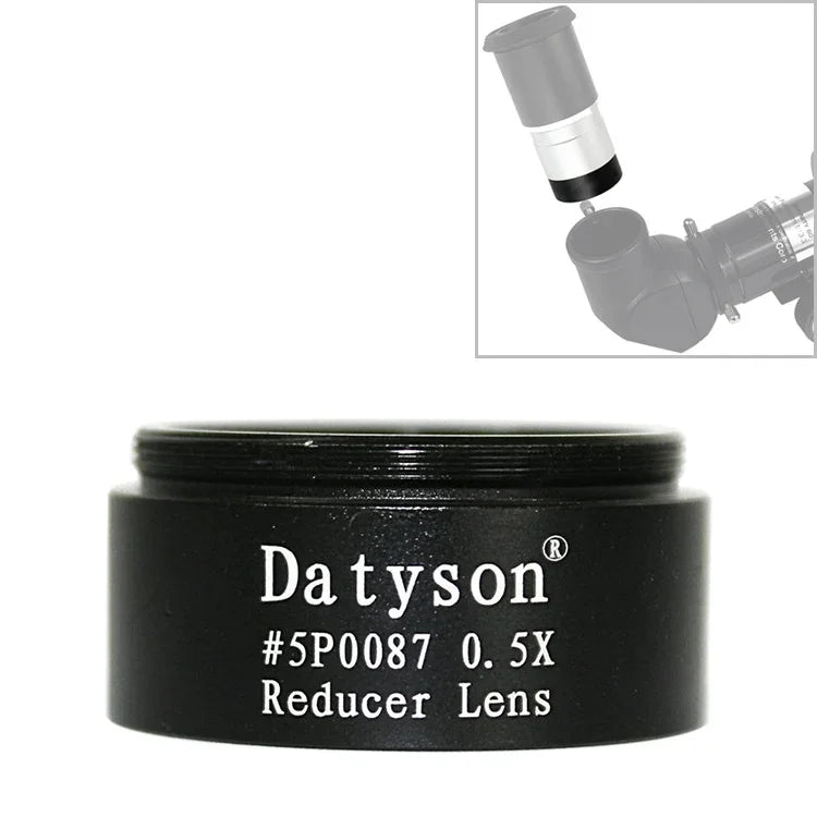 อุปกรณ์เสริมกล้องโทรทรรศน์ดาราศาสตร์เกลียวละเอียด Datyson 5P0087 เลนส์ลดโฟกัส 0.5X ขนาด 1.25 นิ้ว, 5P0087 เกลียวละเอียด