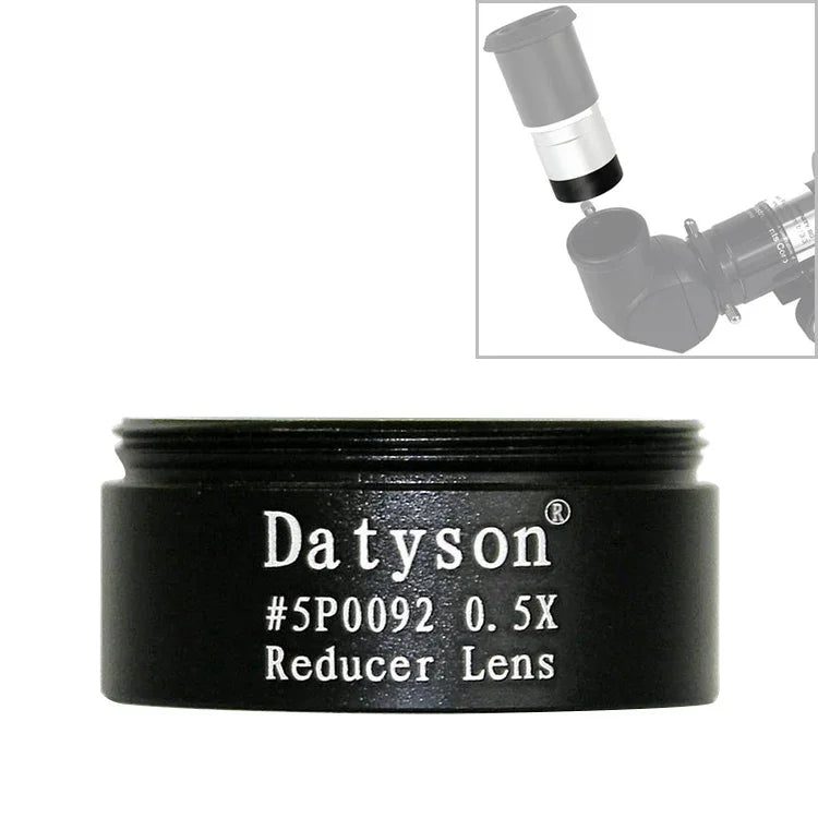 อุปกรณ์เสริมกล้องโทรทรรศน์ดาราศาสตร์เกลียวหยาบ Datyson 5P0092 เลนส์ลดโฟกัส 0.5X ขนาด 1.25 นิ้ว เลนส์ลดกำลัง, 5P0092 เกลียวหยาบ