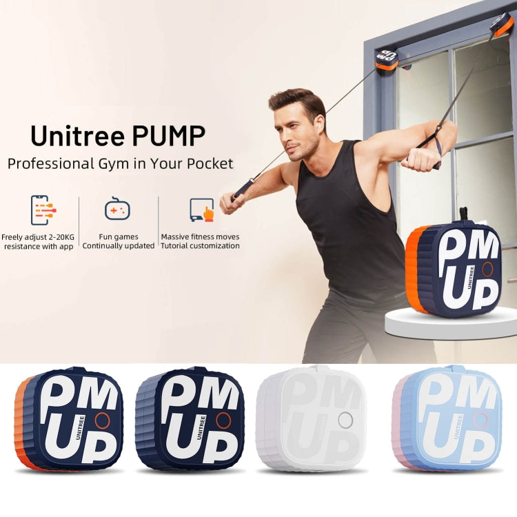 เครื่องสูบลมฟิตเนสพกพา Unitree ปรับแรงต้านได้ 4.4-44 ปอนด์ สายเคเบิล, รุ่นสีฟ้าเข้ม, สีฟ้า-ส้ม, สีขาว, สีชมพู