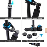 PULUZ ไม้กันสั่นคาร์บอนไฟเบอร์แบบถือมือ ขนาด 38.5-61 ซม. สำหรับกล้อง DSLR & DV วิดีโอดิจิทัลและกล้อง, น้ำหนักบรรทุก: 0.5-3 กก., P60T สีน้ำเงิน, P60T สีแดง