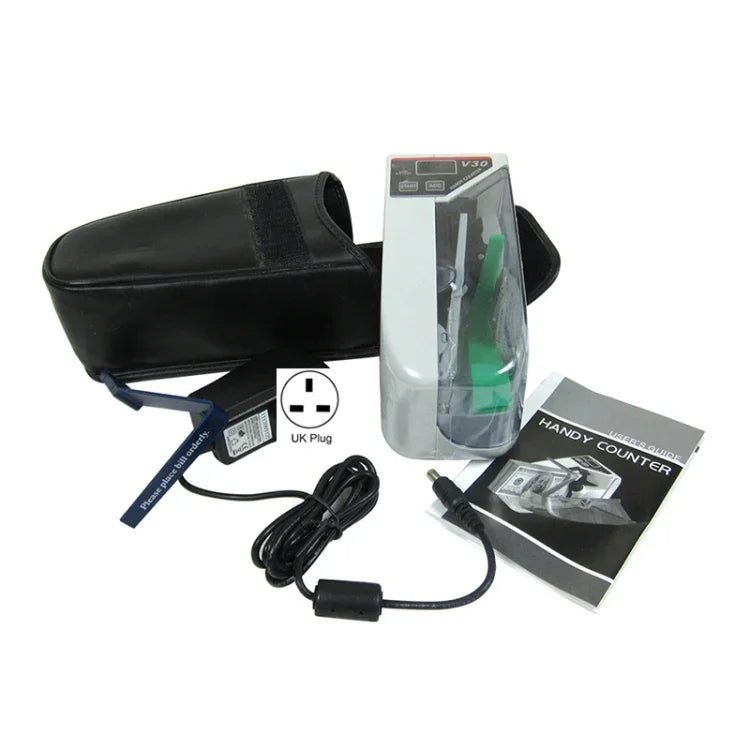 เครื่องนับเงินสดแบบพกพา V30 Mini สำหรับธนบัตรหลายชนิด, ปลั๊กสหราชอาณาจักร