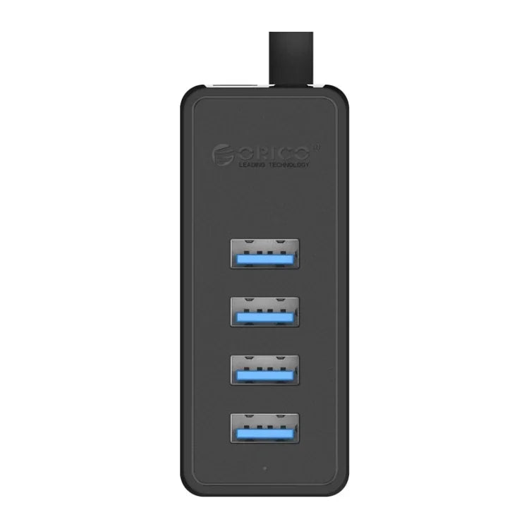 ORICO W5P-U3-30 ฮับเดสก์ท็อป USB 3.0 4 พอร์ต พร้อมสาย Micro USB 30 ซม. และแหล่งจ่ายไฟ, W5P-U3-30 สีดำ
