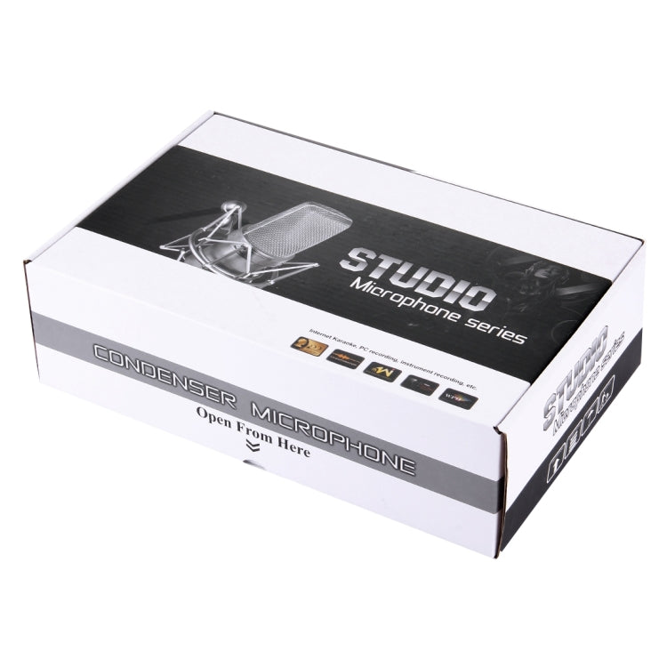 ไมโครโฟนบันทึกเสียงคอนเดนเซอร์มืออาชีพ FIFINE F-700 พร้อมขาตั้งกันสั่น สำหรับสตูดิโอ วิทยุ และถ่ายทอดสด, ช่องเสียบหูฟัง 3.5 มม., ความยาวสาย 2.5 ม.