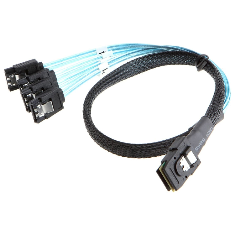 สายข้อมูล Mini SAS (SFF-8087) ถึง 4 x SATA 7 ขา ตัวเมีย แบบแยกไปข้างหน้า 6Gbps ความยาว 50 ซม., SFF-8087 (ความยาว 50 ซม.)