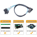 สายข้อมูล Mini SAS (SFF-8087) ถึง 4 x SATA 7 ขา ตัวเมีย แบบแยกไปข้างหน้า 6Gbps ความยาว 50 ซม., SFF-8087 (ความยาว 50 ซม.)