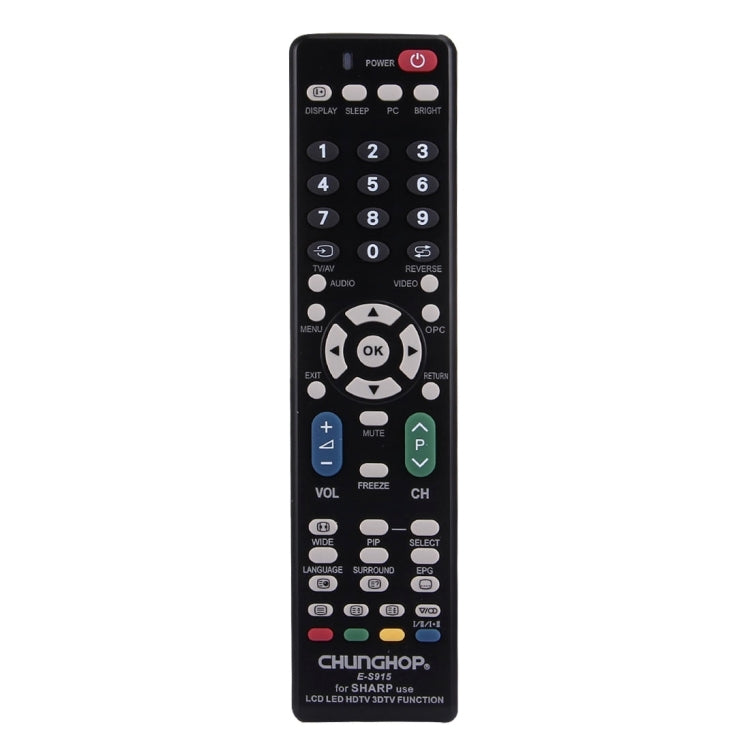 รีโมทคอนโทรลอเนกประสงค์ CHUNGHOP E-S915 สำหรับทีวี SHARP LED TV / LCD TV / HDTV / 3DTV
