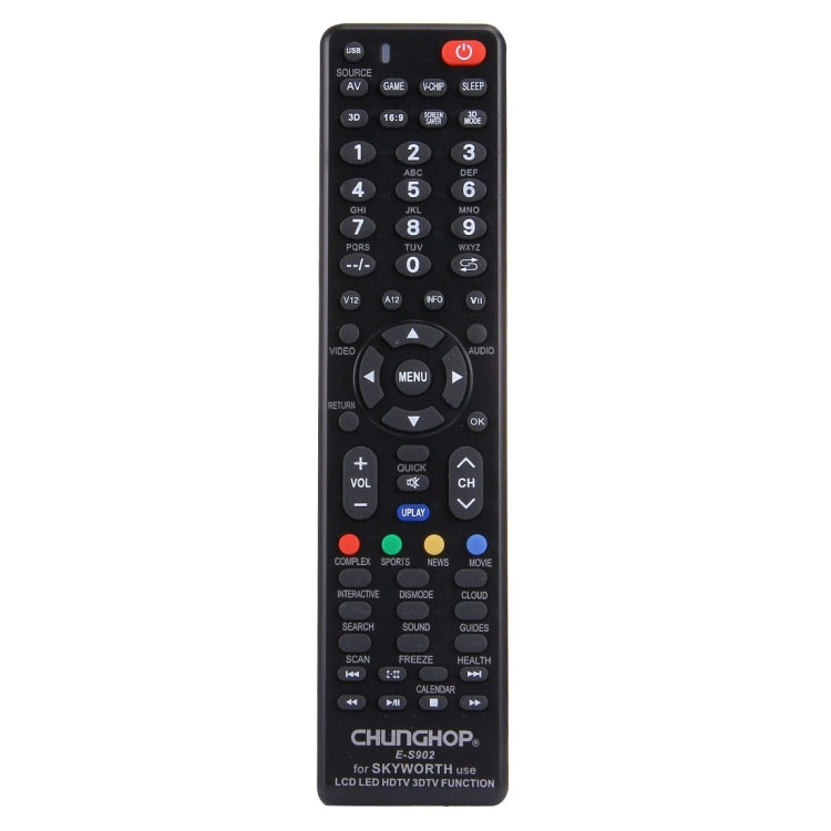 รีโมทคอนโทรลอเนกประสงค์ CHUNGHOP E-S902 สำหรับทีวี SKYWORTH LED TV / LCD TV / HDTV / 3DTV