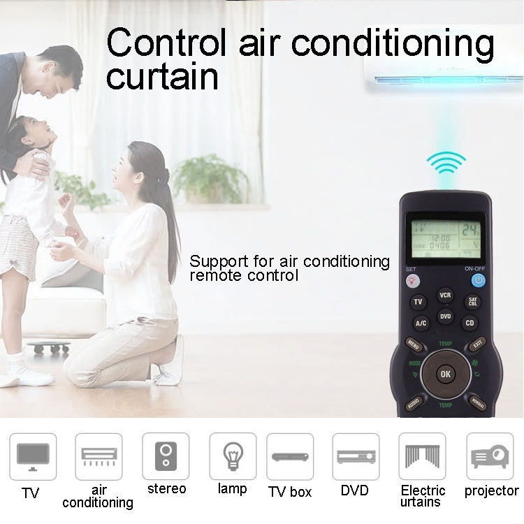 รีโมทคอนโทรล LCD อเนกประสงค์ CHUNGHOP RM-L991 พร้อมฟังก์ชันเรียนรู้ สำหรับทีวี VCR SAT CBL DVD CD เครื่องปรับอากาศ