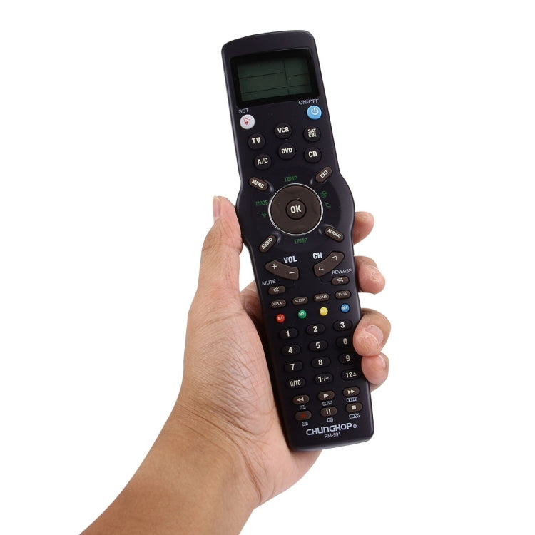 รีโมทคอนโทรล LCD อเนกประสงค์ CHUNGHOP RM-L991 พร้อมฟังก์ชันเรียนรู้ สำหรับทีวี VCR SAT CBL DVD CD เครื่องปรับอากาศ