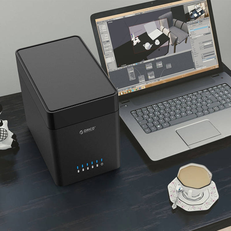 กล่องฮาร์ดไดรฟ์ USB 3.0 แบบแม่เหล็ก 5 ช่อง 3.5 นิ้ว ORICO DS500U3 พร้อมไฟ LED สีน้ำเงิน, USB 3.0
