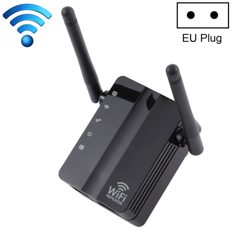 เครื่องขยายสัญญาณ WiFi รีพีตเตอร์ 300Mbps Wireless-N พร้อมเสาอากาศภายนอก 2 ต้น ปลั๊ก EU, เสาอากาศภายนอก 2 ต้น (สีขาว), เสาอากาศภายนอก 2 ต้น (สีดำ)