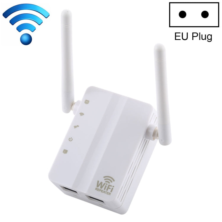 เครื่องขยายสัญญาณ WiFi รีพีตเตอร์ 300Mbps Wireless-N พร้อมเสาอากาศภายนอก 2 ต้น ปลั๊ก EU, เสาอากาศภายนอก 2 ต้น (สีขาว), เสาอากาศภายนอก 2 ต้น (สีดำ)