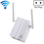 เครื่องขยายสัญญาณ WiFi รีพีตเตอร์ 300Mbps Wireless-N พร้อมเสาอากาศภายนอก 2 ต้น ปลั๊ก EU, เสาอากาศภายนอก 2 ต้น (สีขาว), เสาอากาศภายนอก 2 ต้น (สีดำ)