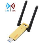 อะแดปเตอร์ WiFi USB 3.0 แบบสองย่านความถี่ 2.4GHz & 5GHz ความเร็ว AC1200Mbps พร้อมเสาอากาศภายนอก 2 ต้น, AC1200Mbps USB 3.0