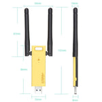อะแดปเตอร์ WiFi USB 3.0 แบบสองย่านความถี่ 2.4GHz & 5GHz ความเร็ว AC1200Mbps พร้อมเสาอากาศภายนอก 2 ต้น, AC1200Mbps USB 3.0