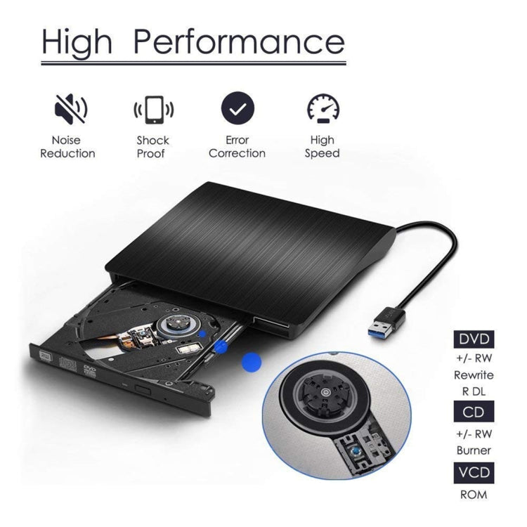 ไดรฟ์ DVD-Rw/DVD/CD แบบพกพา USB 3.0 ผิวแปรง พร้อม POP-UP, อุปกรณ์ ODD & HDD ภายนอก, DVD ผิวแปรง (B)