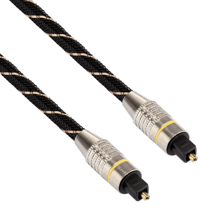 สายสัญญาณเสียงดิจิทัล Toslink ชาย-ชาย หัวโลหะชุบทอง เส้นถัก เส้นผ่าศูนย์กลาง 6.0 มม. ยาว 15 เมตร