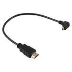 สายแปลง HDMI 4K ชาย 30 ซม. เป็น Micro HDMI ชายมุมตรง หัวชุบทอง, 30 ซม. มุมตรง