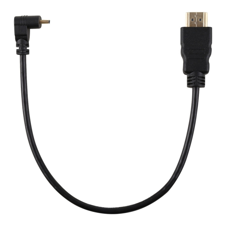 สายแปลง HDMI 4K ชาย 30 ซม. เป็น Micro HDMI ชายมุมตรง หัวชุบทอง, 30 ซม. มุมตรง