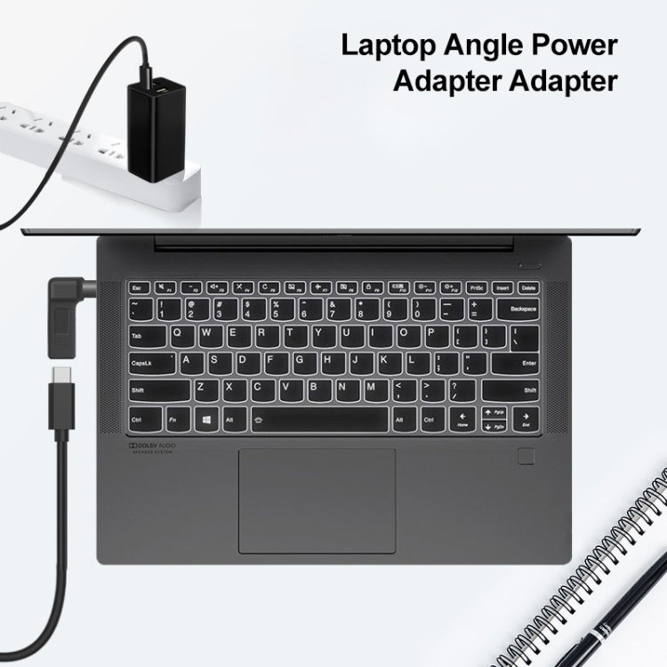 อะแดปเตอร์ข้อต่อ USB-C / Type-C ตัวเมีย เป็นปลั๊กชาย 5.5 x 2.1 มม. แบบข้อศอก