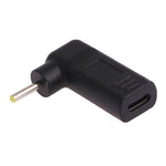 อะแดปเตอร์ข้อต่อปลั๊กชาย 2.5 x 0.7 มม. เป็น USB-C / Type-C ตัวเมีย แบบข้อศอก