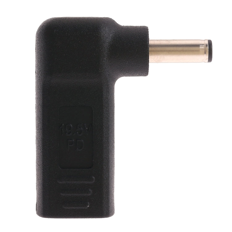 อะแดปเตอร์ข้อต่อ USB-C / Type-C ตัวเมียเป็นปลั๊กตัวผู้ 4.5 x 3.0 มม. แบบข้อศอก สีดำและสีน้ำเงิน 4.5 x 3.0 มม. แบบข้อศอก