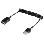 สาย USB-A ตัวผู้เป็น USB-A ตัวเมียแบบสปริงม้วน ความยาว: 1.0m, AM เป็น AF