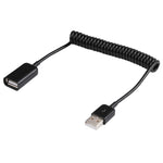 สาย USB-A ตัวผู้เป็น USB-A ตัวเมียแบบสปริงม้วน ความยาว: 1.0m, AM เป็น AF
