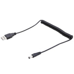 สายไฟสปริง USB ถึง DC 5.5 มม. ยาว 1.5 ม., AM ถึง DC 5.5 มม., ความยาว 1.5 ม.