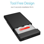 กล่องเก็บฮาร์ดดิสก์ภายนอก ORICO 2588US3 USB3.0 สำหรับ HDD / SSD SATA ขนาด 2.5 นิ้ว ความหนา 9.5 มม. สำหรับแล็ปท็อป