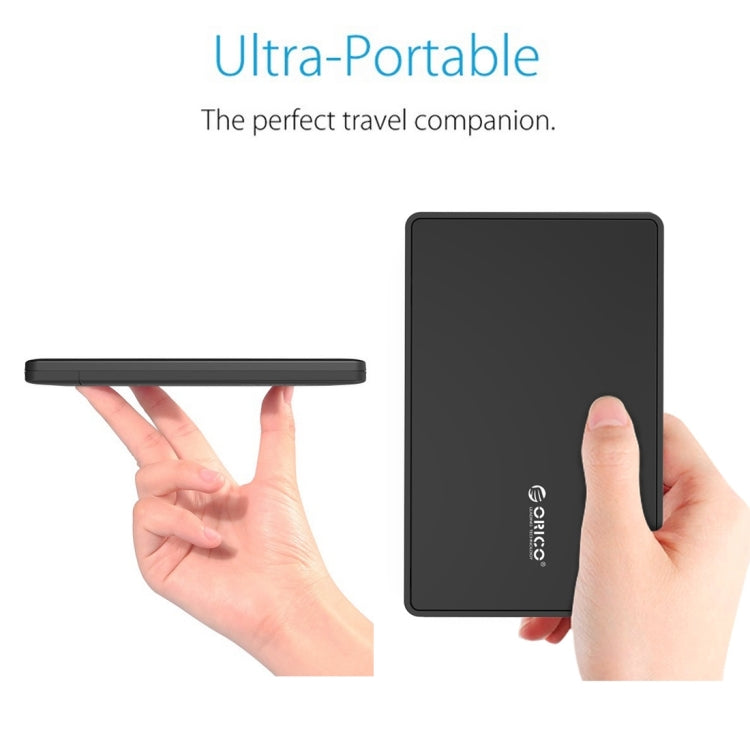 กล่องเก็บฮาร์ดดิสก์ภายนอก ORICO 2588US3 USB3.0 สำหรับ HDD / SSD SATA ขนาด 2.5 นิ้ว ความหนา 9.5 มม. สำหรับแล็ปท็อป