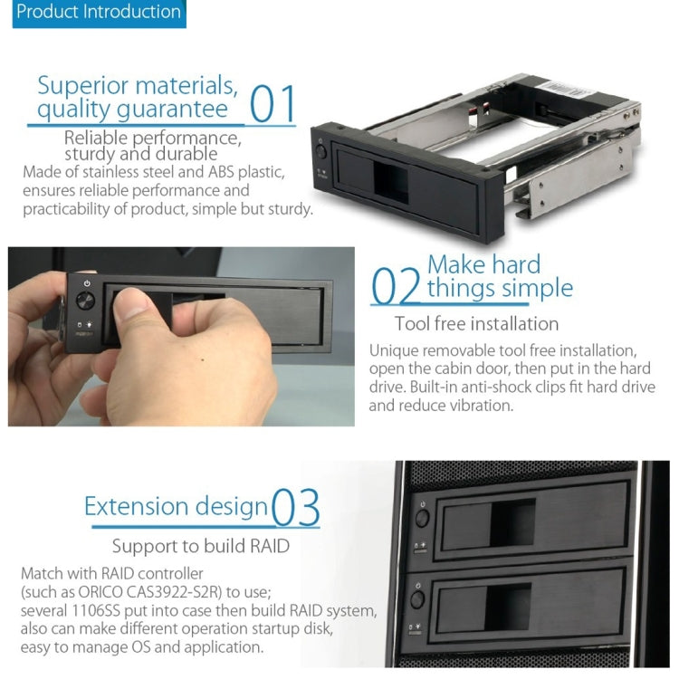 กล่องแปลงฮาร์ดดิสก์ ORICO 1106SS สำหรับ CD-ROM และ HDD ขนาด 3.5 นิ้ว แบบติดตั้งภายใน