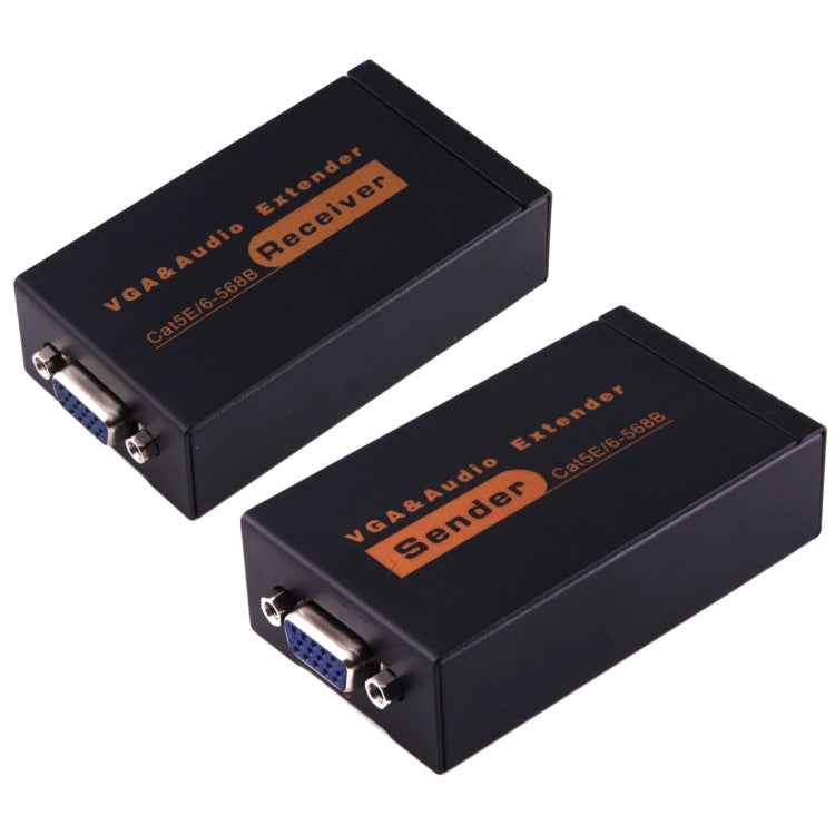 อุปกรณ์ขยายสัญญาณ VGA & เสียง 1920x1440 HD สายเครือข่าย Cat5e / 6-568B ส่งสัญญาณและรับสัญญาณ, ระยะส่ง: 100 เมตร