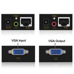 อุปกรณ์ขยายสัญญาณ VGA & เสียง 1920x1440 HD สายเครือข่าย Cat5e / 6-568B ส่งสัญญาณและรับสัญญาณ, ระยะส่ง: 100 เมตร