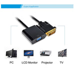 อะแดปเตอร์แปลง DVI-D 24+1 พิน ตัวผู้เป็น VGA 15 พิน HDTV