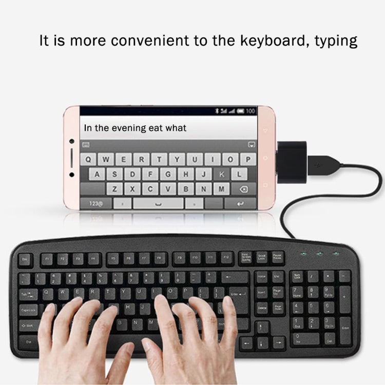 อะแดปเตอร์ชาร์จและส่งข้อมูล OTG พลาสติก USB-C / Type-C ตัวผู้เป็น USB 2.0 ตัวเมีย