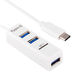 ฮับ USB 3.1 USB-C / Type-C เป็น USB 2.0 COMBO 3 พอร์ต + เครื่องอ่านการ์ด TF, 3 พอร์ต USB + การ์ด TF